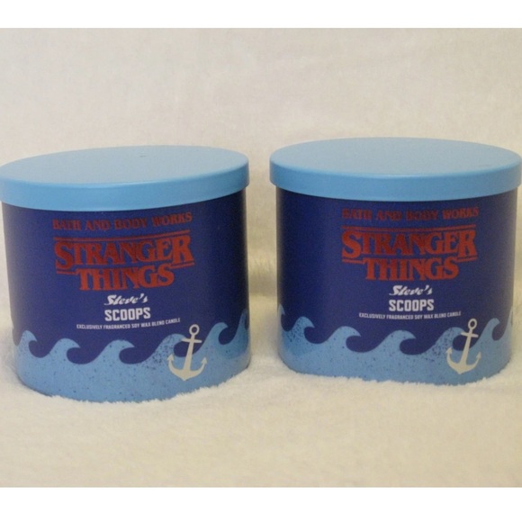 STRANGER THINGS BATH & BODY WORKS 2x 'Steve's Scoops' Ice Cream Candle NEW